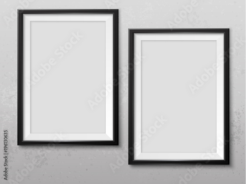 Frames wall gallery vector mock up grunge light grey 2