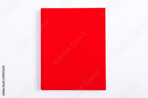 Free Download Red cover book on white background, flatlay - GFXLoad