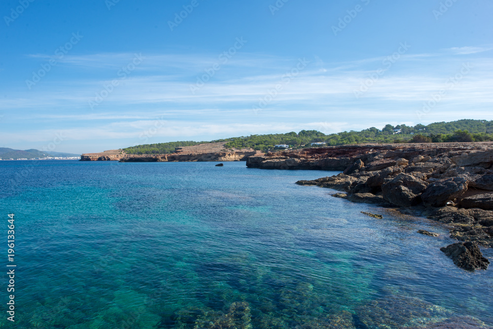Bassa beach on the island of Ibiza, Balearic Islands Bassa beach on the island of Ibiza, Balearic Islands