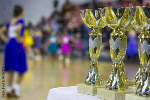 Cups and awards in ballroom dances