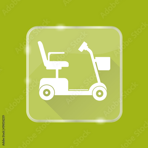 Flat style mobility scooter silhouette icon