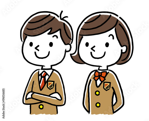 男子学生と女子学生：将来、未来、夢、希望