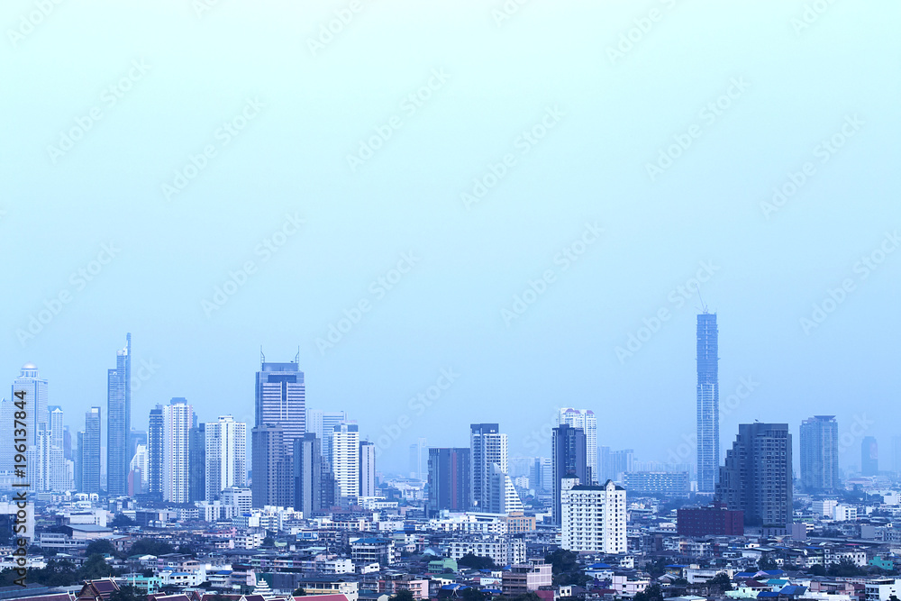 Real estate and corporate construction view of Bangkok area