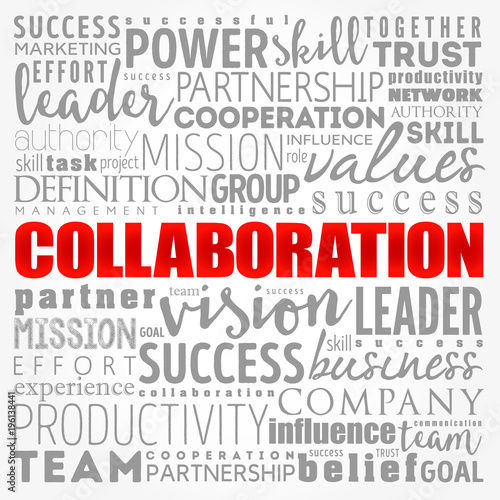 COLLABORATION word cloud collage  business concept background