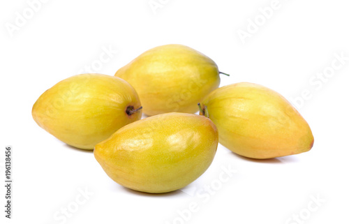 Ziziphus mauritiana, also known as Jujube, Chinese Apple, Indian plum, on white background