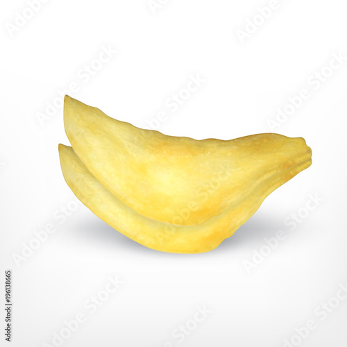 Potato chips isolated on white