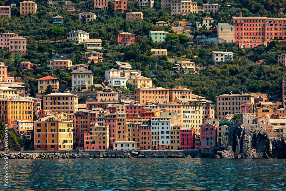 Colorful houses of Camogli, Italy.