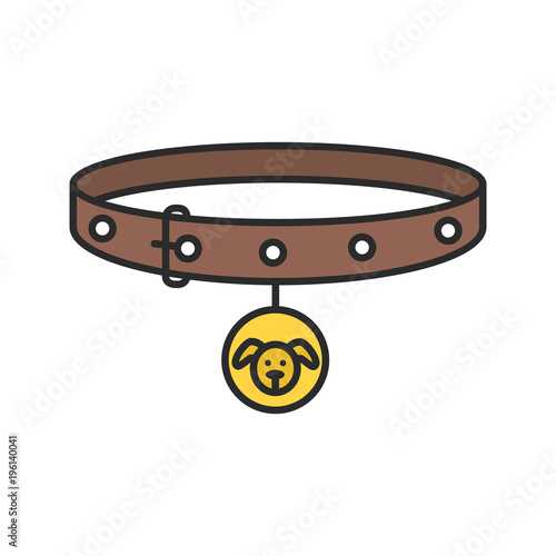Dog's neck collar color icon