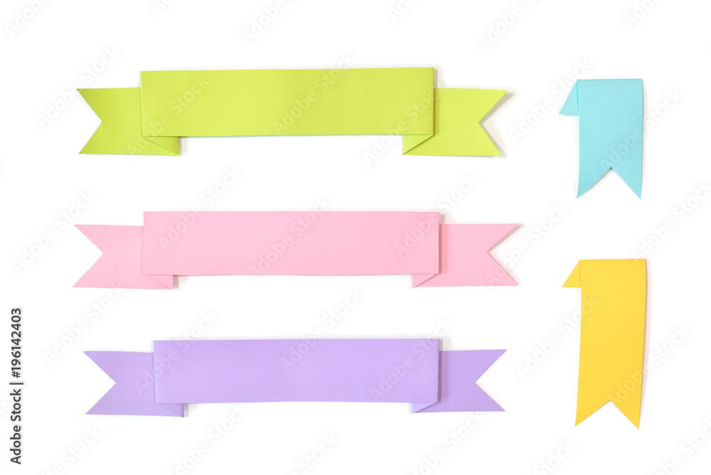 Ribbon paper cut on white background - isolated Ribbon paper cut on white background - isolated