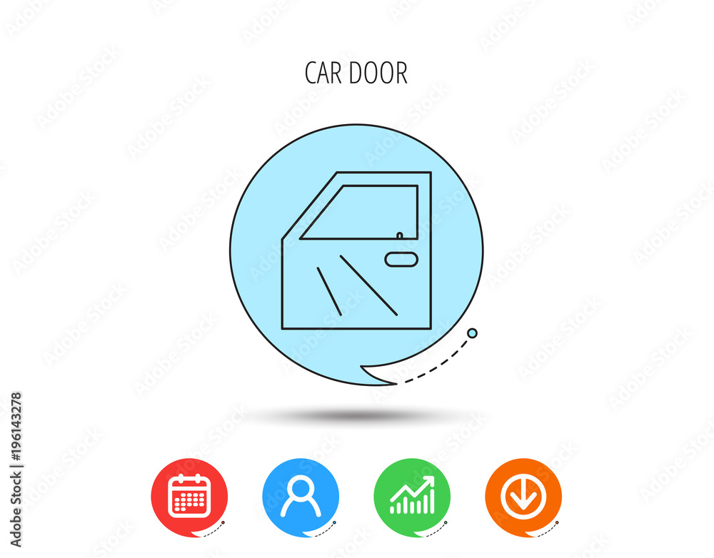 Car door icon. Automobile lock sign. Car door icon. Automobile lock sign.