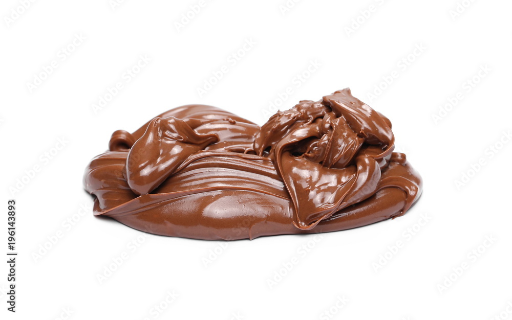 Cream chocolate spreading isolated on white background Cream chocolate spreading isolated on white background