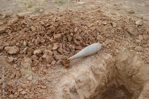 Old abandoned bomb shell case from second world war found