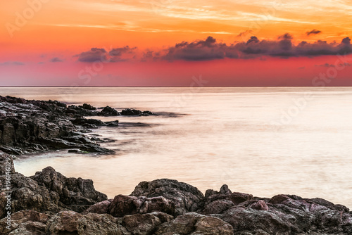 Dawn on the Black Sea in Sozopol  Bulgaria.