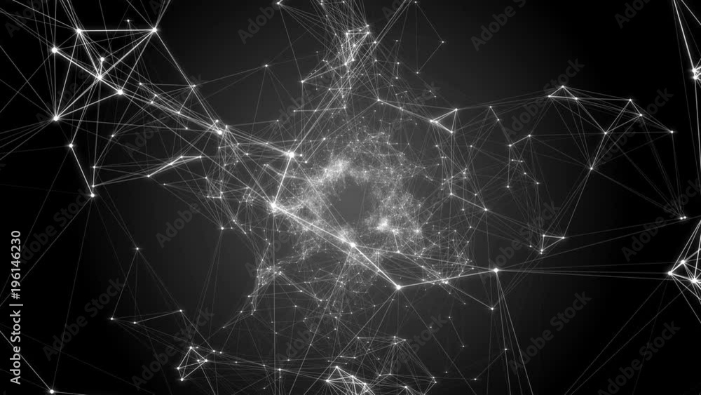 Abstract space and technological background with a plexus consisting of lines and dots. Abstract tunnel mesh. Abstract space and technological background with a plexus consisting of lines and dots. Abstract tunnel mesh.