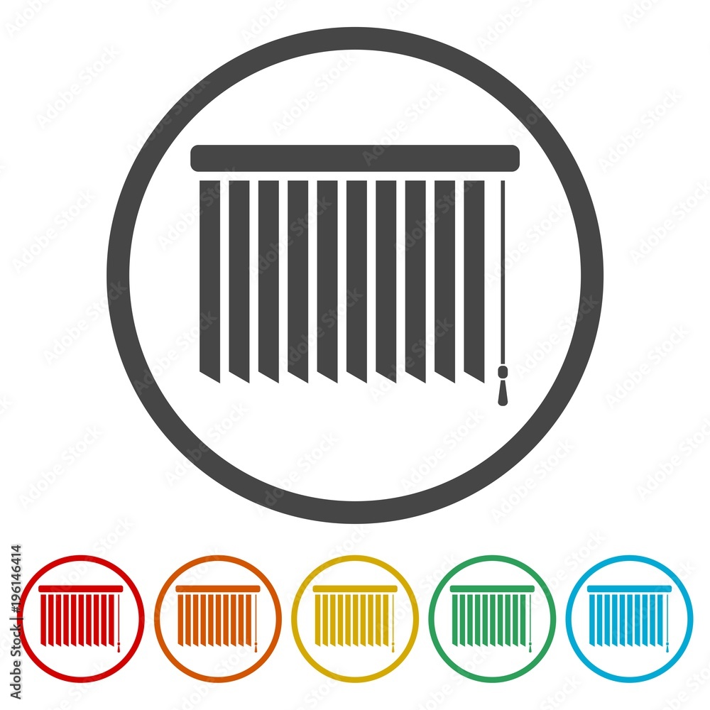 Louvers rolls sign icon, 6 Colors Included Louvers rolls sign icon, 6 Colors Included