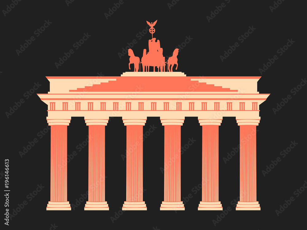 Fototapeta premium Brandenburg Gate in Berlin. Isolated on white background. Vector illustration
