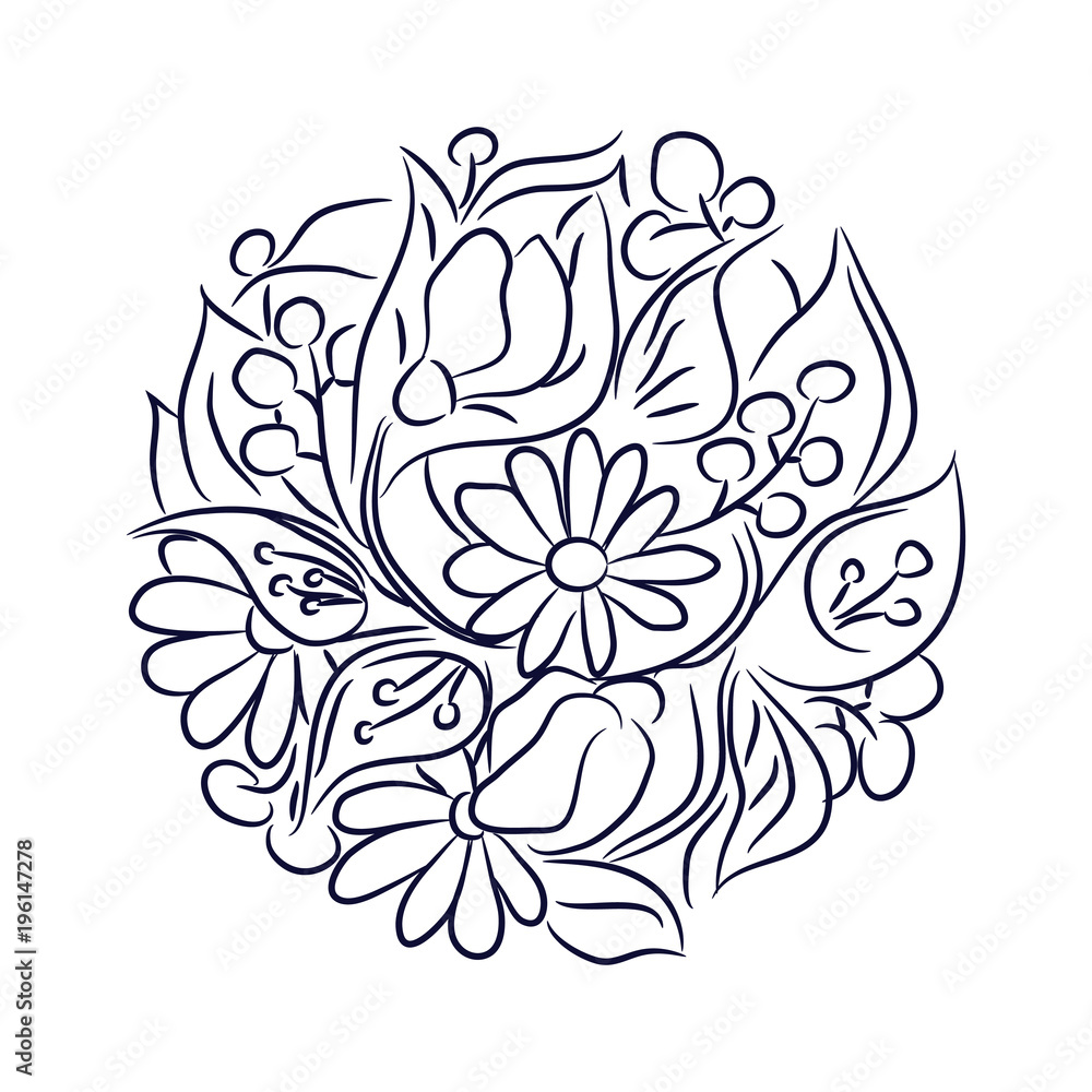 Flower round rosette vector isolated composition. Flower round rosette vector isolated composition.