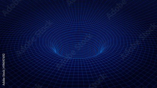 Fototapeta Naklejka Na Ścianę i Meble -  3d wireframe tunnel. Futuristic background. Cyber technology. Vector illustration.