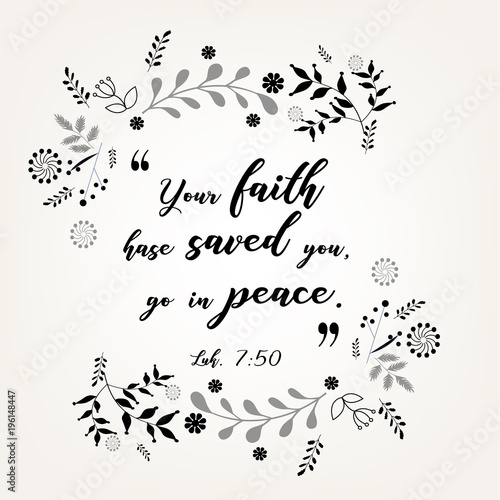 Bible quote verbs in floral wreath vector design