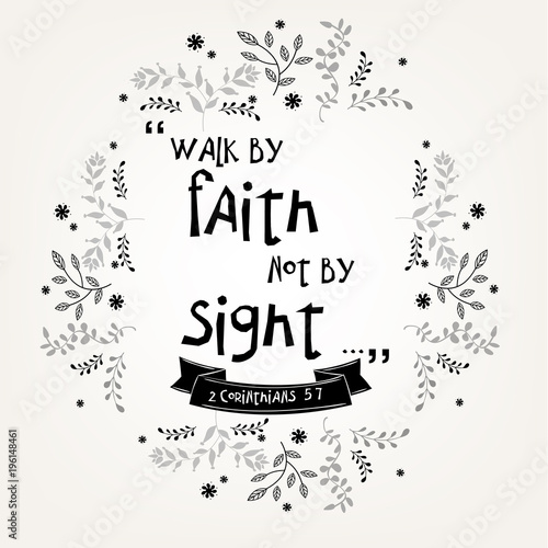 Bible quote verbs in floral wreath vector design