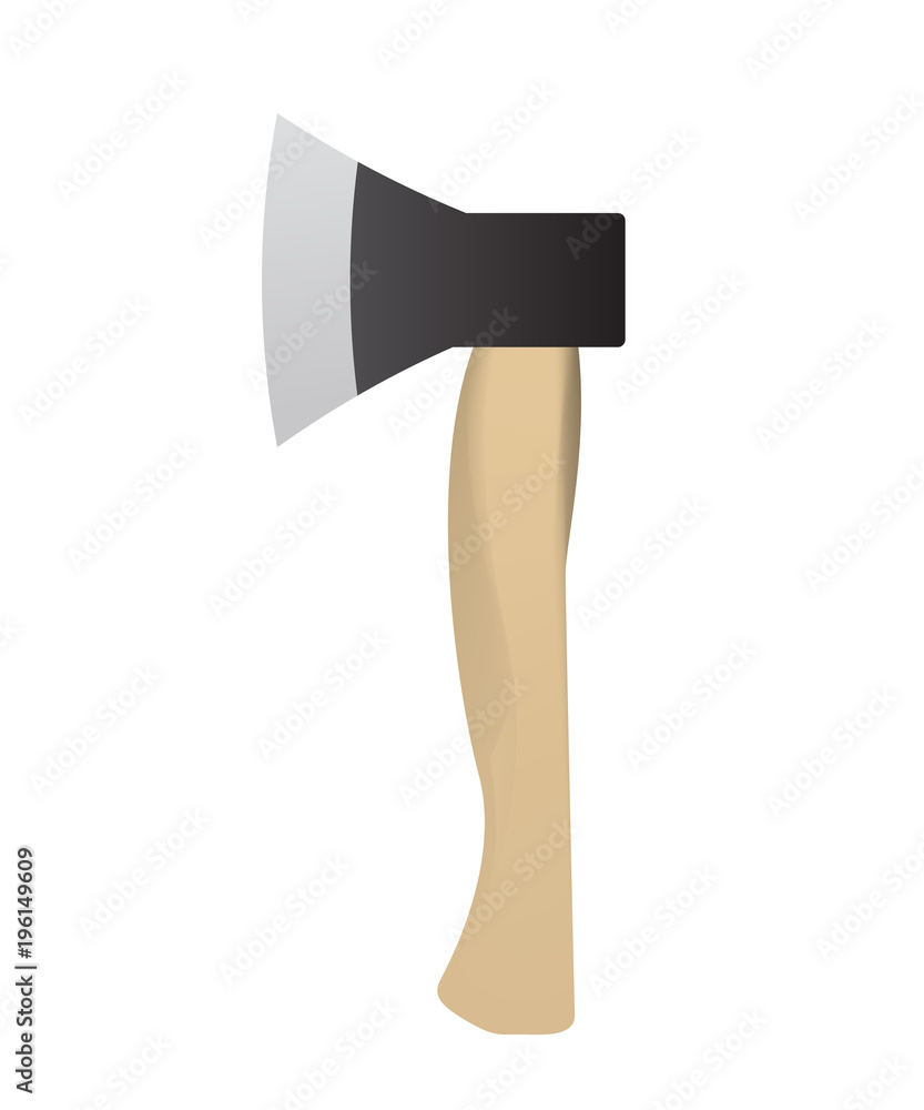 Photorealistic axe on a white background. Ax vector illustration. Cleaver for wood processing. Photorealistic axe on a white background. Ax vector illustration. Cleaver for wood processing.