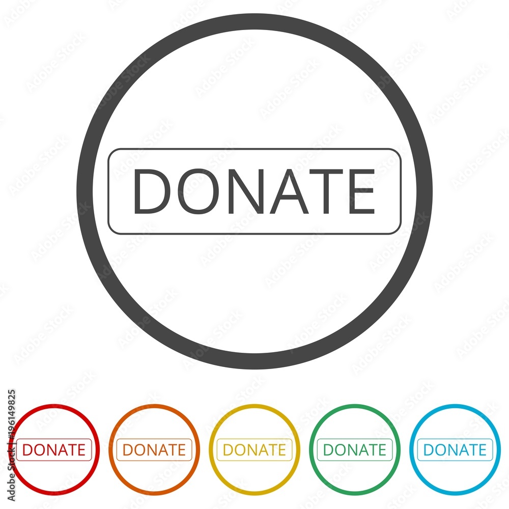 Donate now sign, Donate now icon, 6 Colors Included Donate now sign, Donate now icon, 6 Colors Included