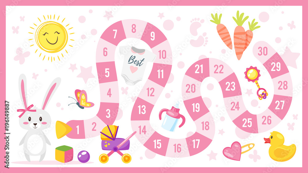 Fototapeta premium kids baby shower board game