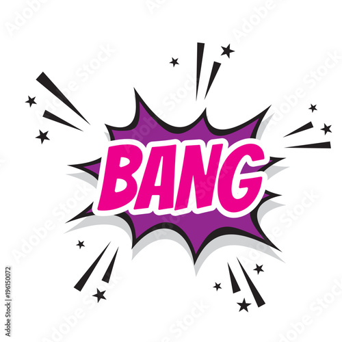 Comic graphic design for BANG explosion blast dialog box photo