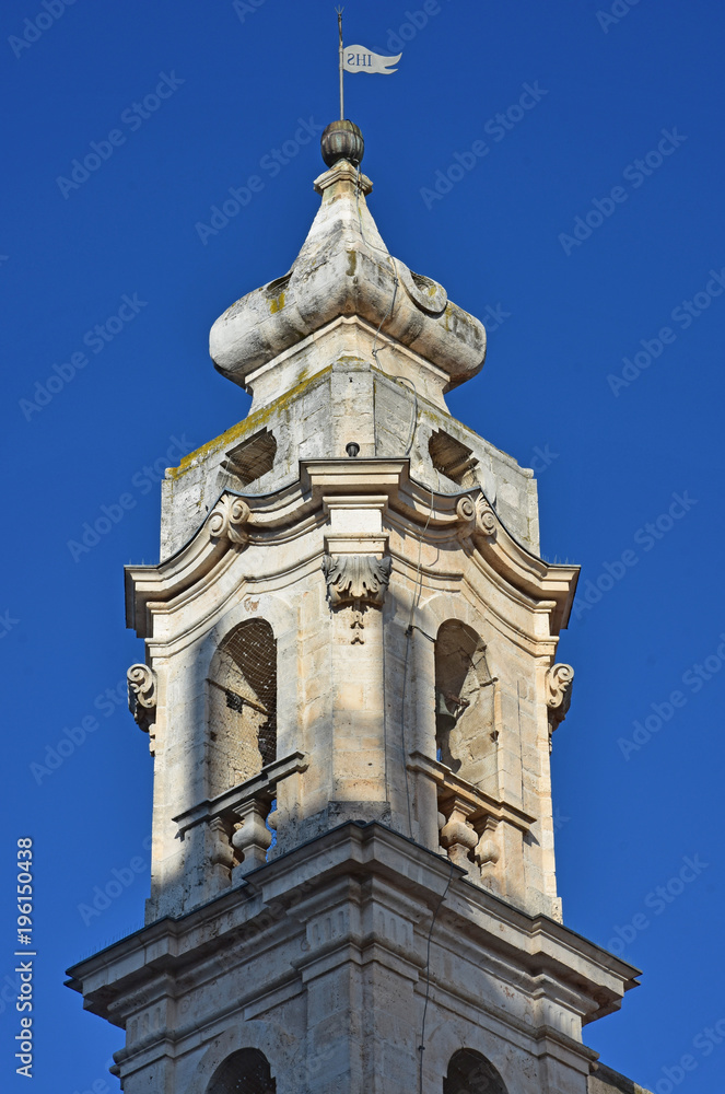 Italy, Puglia region, Casamassima, old bell tower of the medieval historical center