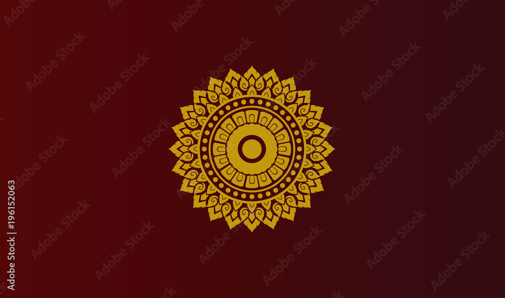 Naklejka premium Auburn Thai ancient pattern. vintage thai traditional on auburn background ,Thailand art background