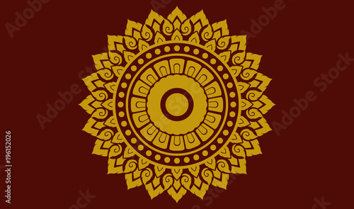 Auburn Thai ancient pattern. vintage thai traditional on auburn background ,Thailand art background