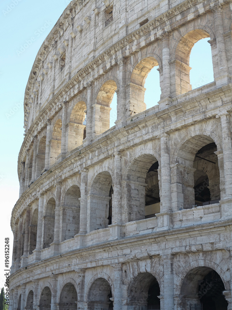 Great Roman Colosseum ( Coliseum, Colosseo ), Flavian Amphitheatre. Rome. Italy.