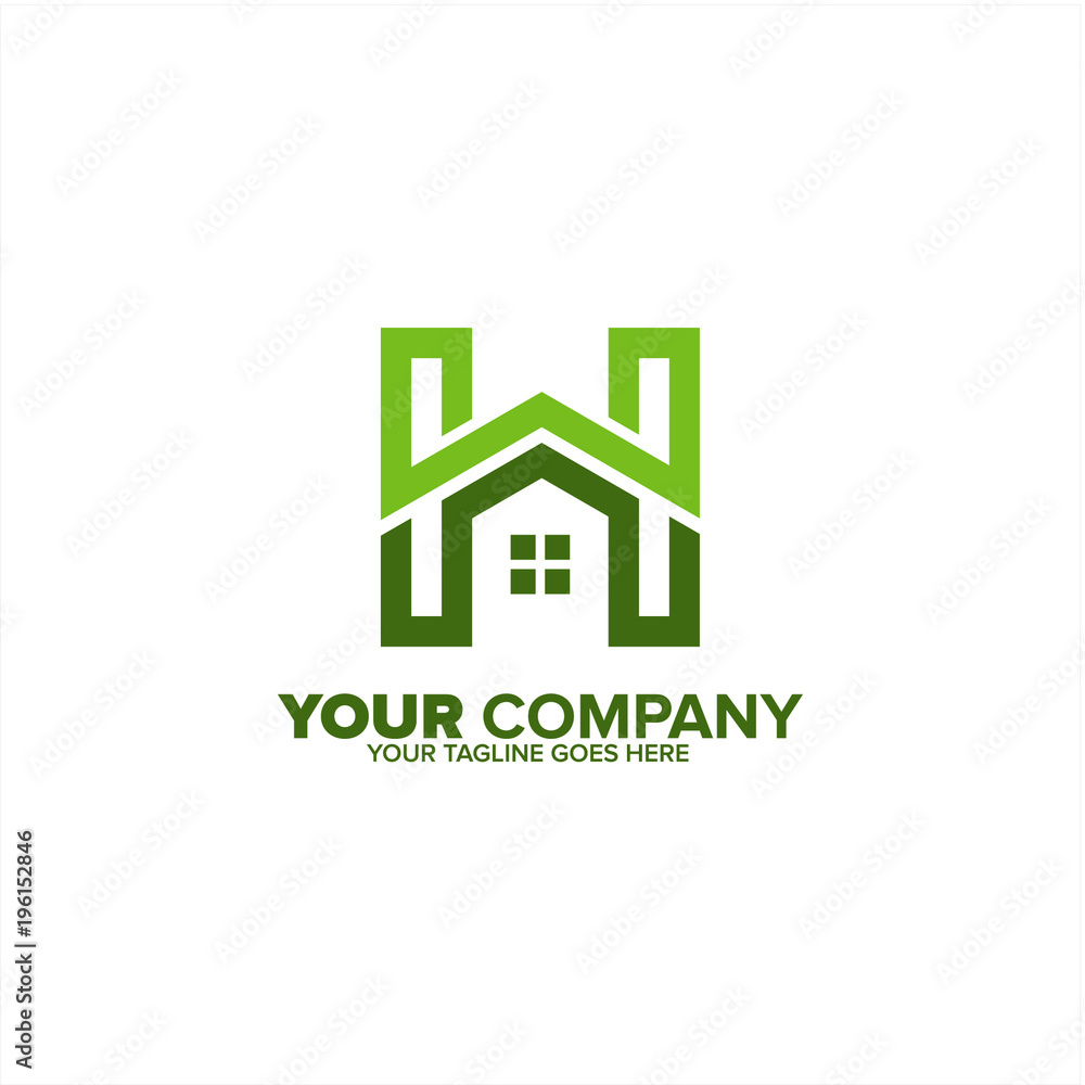 Letter H and M Real Estate icon, Construction logo icon, Real estate logo template