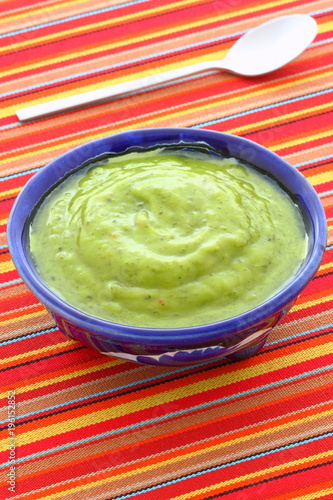 Delicious mexican guacamole dip