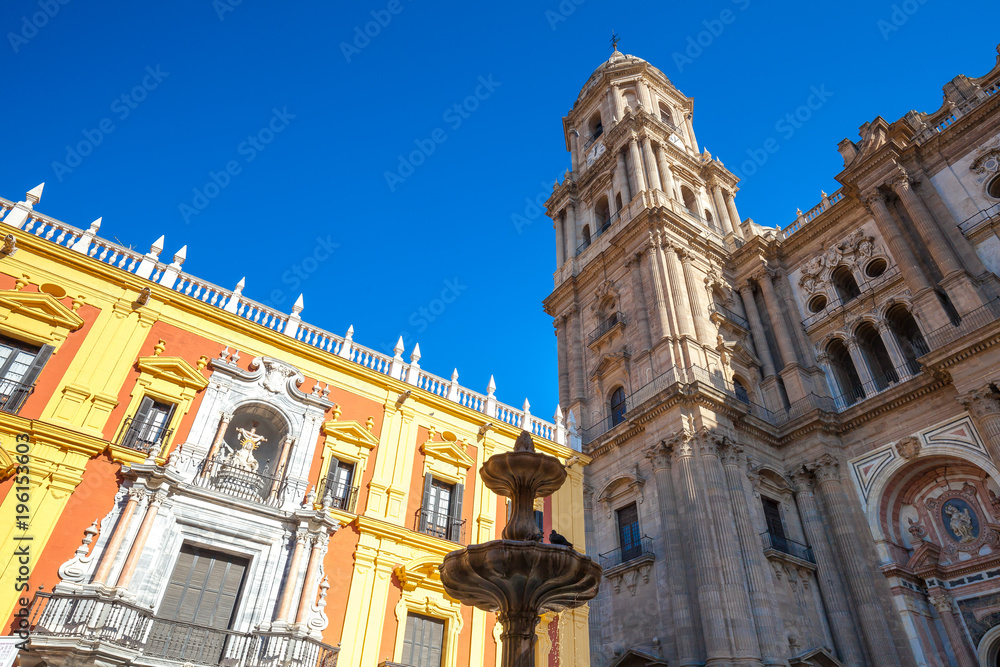 Colorful city center of Malaga