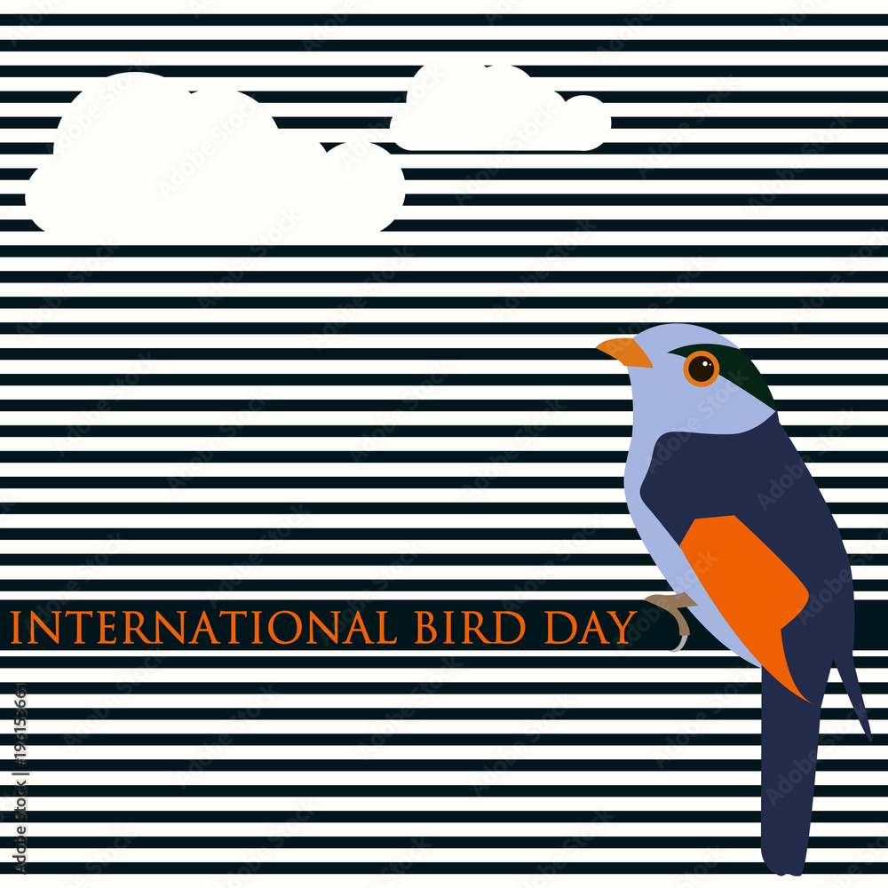 Fototapeta premium Creative vector abstract modern background for International Bird Day.