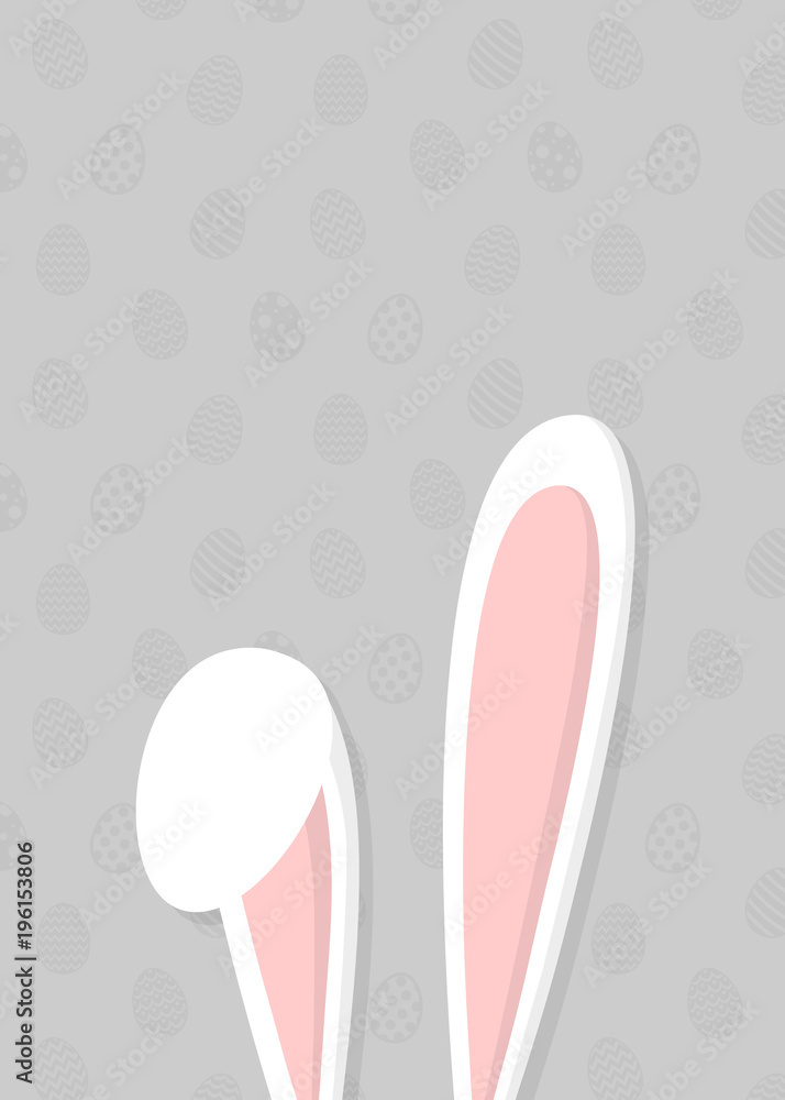 Easter - template of a poster with bunny ears. Vector.