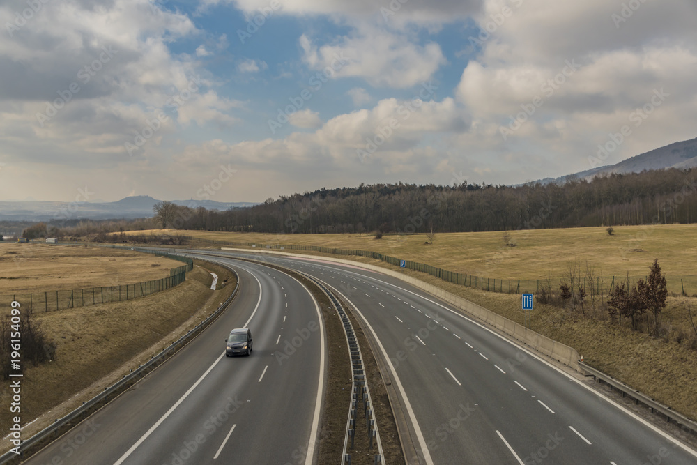Highway D8 near Usti nad Labem city
