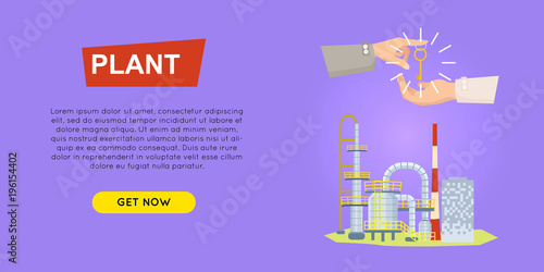 Buying Plant Online. Property Selling. Web Banner.