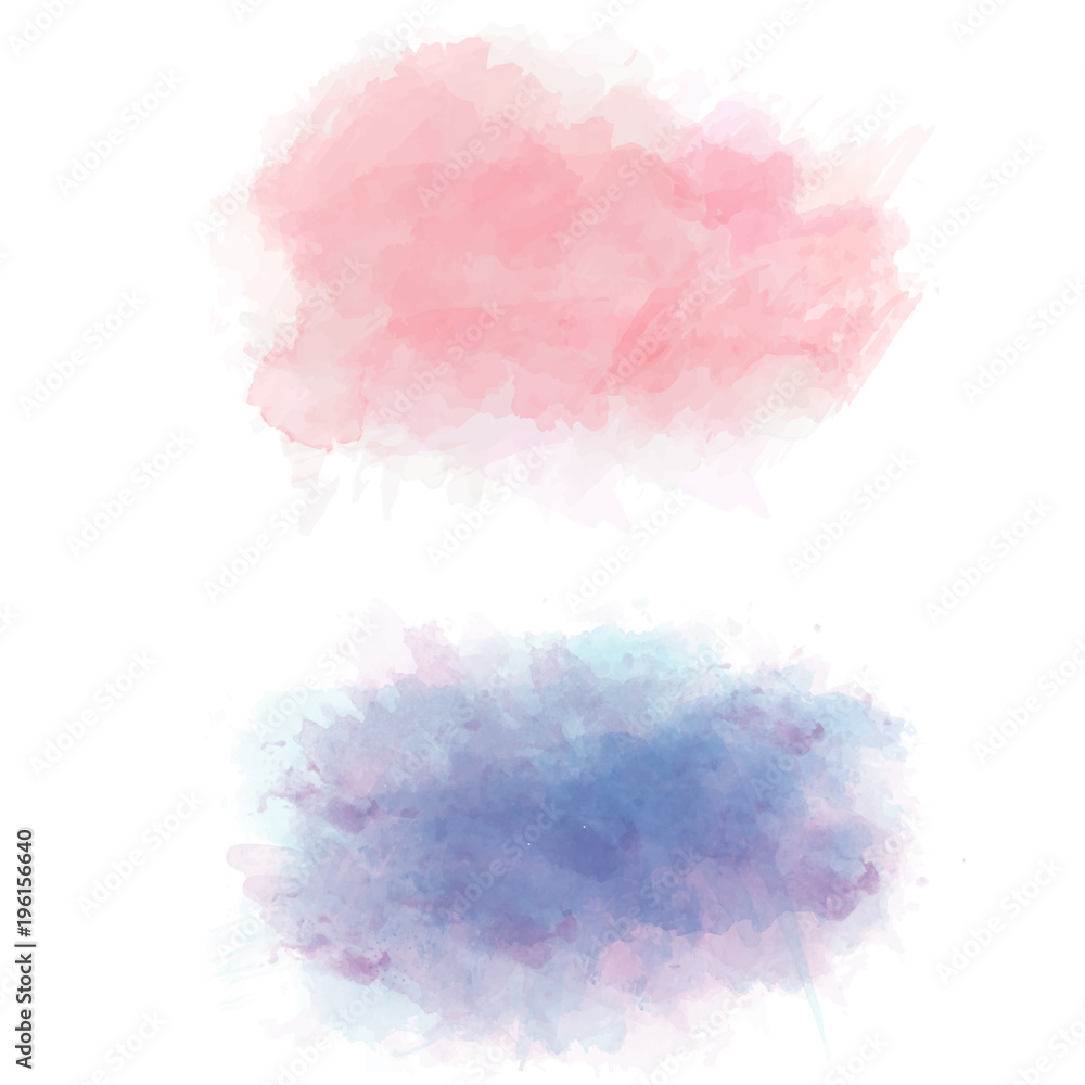 Set of color vector watercolor stains - obrazy, fototapety, plakaty 