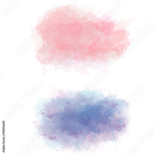 Set of color vector watercolor stains photo