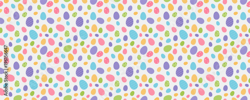 Easter pattern with colourful eggs. Vector.