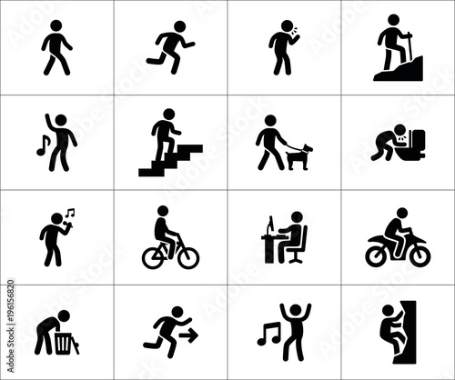 Lifestyle sports adventure people icon collection