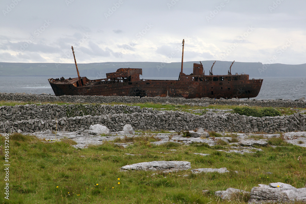Rusted remains of Plassey shipwreck