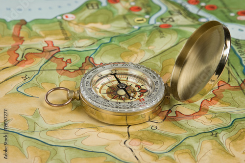 compass on a map