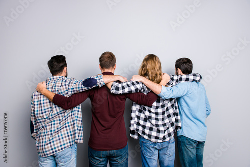 Canvas Print Leisure lifestyle leadership success virility masculinity brotherhood help concept