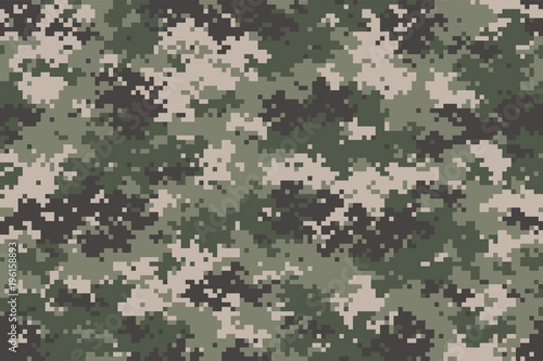 Woodland summer camouflage. Trendy style camo, repeat print. Vector illustration. photo