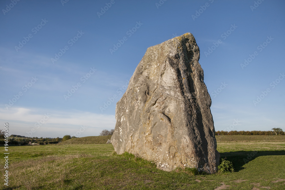 Standing stone at Avebury, Wiltshire, on a sunny Summers day, Uk Standing stone at Avebury, Wiltshire, on a sunny Summers day, Uk