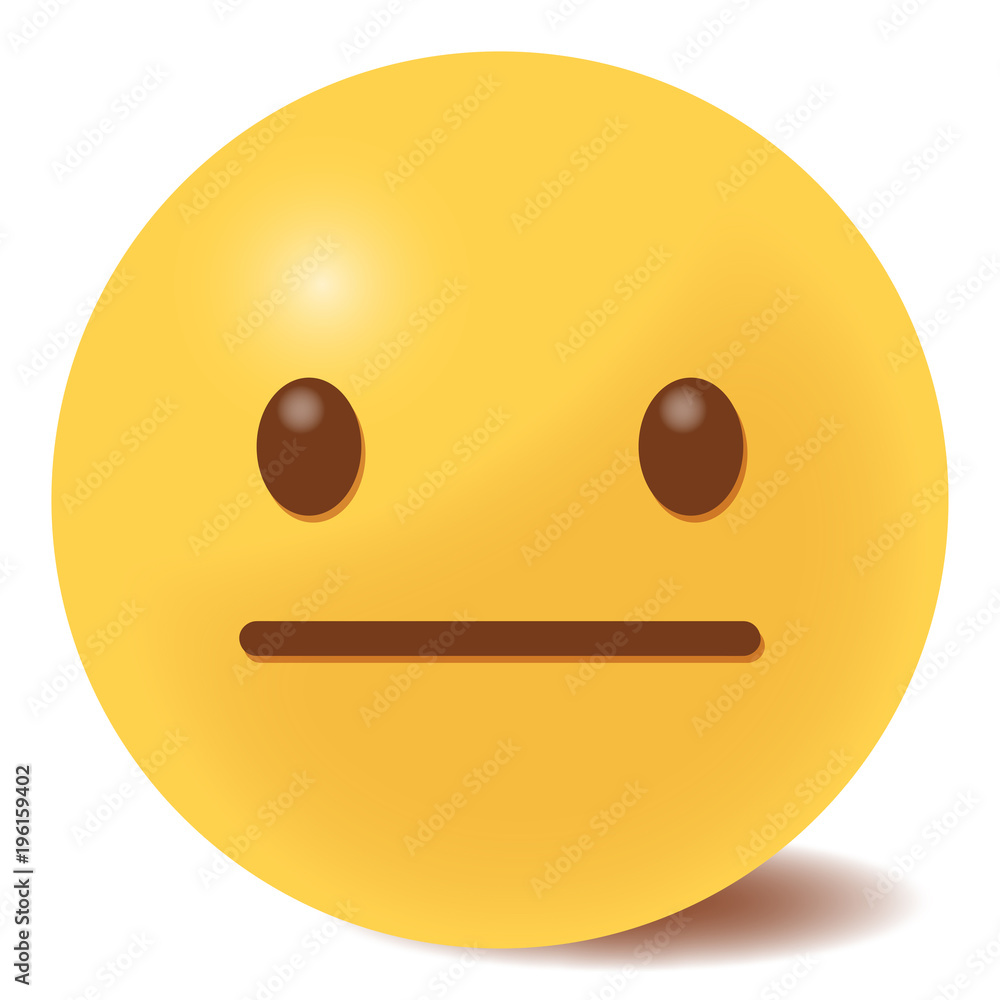 Naklejka premium Emoji neutral - 3D