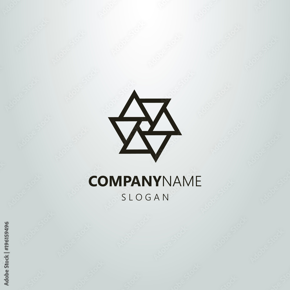 black and white simple abstract logo of six triangles arranged in a circle black and white simple abstract logo of six triangles arranged in a circle